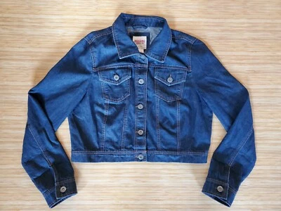 Mossimo Junior's Blue Denim Jean Jacket Long Sleeves Collar preown PRISTINE - Image 1 of 4