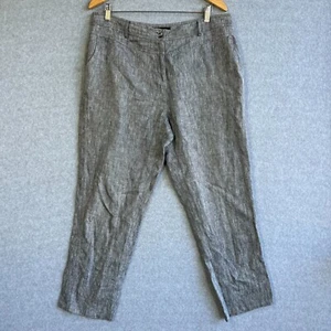Marco Polo Linen Pants Womens Sz 16 Grey Marle Tapered Lightweight Coastal - Picture 1 of 12