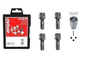Kit Serie 4 Bulloni Perni Antifurto Cerchi Ruote Auto per Fiat Panda 169 312 - Foto 1 di 8
