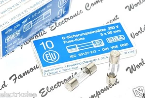 2pcs - ELU / SIBA (T) 12.5A (12,5A) 250V 5x20mm Glass Fuse - For Audio - Picture 1 of 5