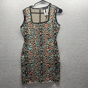 Bcbg Maxazria Dress Womens Large Multicolor Leopard Rayon Sleeveless $338 Nice - Picture 1 of 12