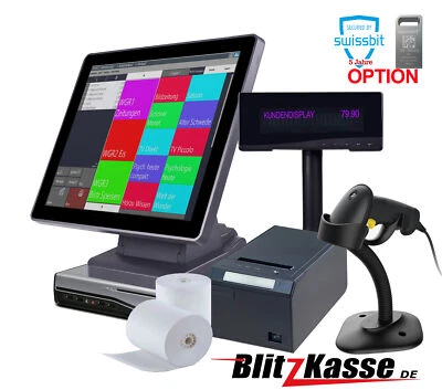 BLITZKASSE Kassensystem 2026 TSE Computerkasse Komplett für Kiosk Dönerladen Cafe VertragFr