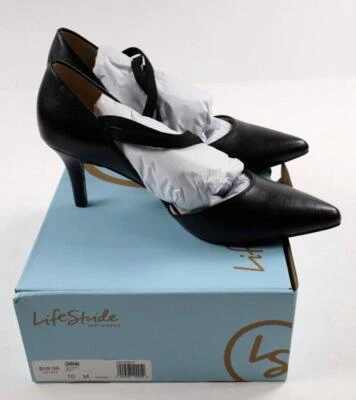 Zapatos de salón Lifestride para mujer talla 10M con tiras Samantha negros de tacón Foto 1 de 4