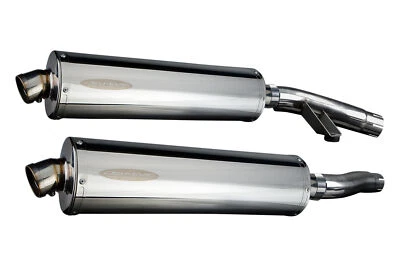 Silenciador de escape ovalado de acero inoxidable Triumph Trophy 1200 Delkevic Slip On 18" 95-03 Foto 1 de 3