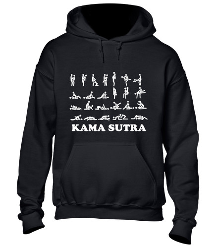 RHUDE FELPA CON CAPPUCCIO KAMA SUTRA DIVERTENTE POSIZIONE SESSUALE TOP SCHERZO RUDE DESIGN COMMEDIA NUOVA