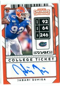 2020 Contenders Draft Picks Jabari Zuniga AUTO AUTOGRAPH RC FLORIDA GATORS - Bild 1 von 1