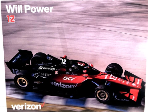 2022 WILL POWER VERIZON TEAM PENSKE #12 DALLARA/ CHEVROLET INDY CAR POSTCARD Cover