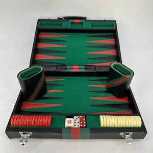 VTG Small Portable Backgammon Set Complete Read Description - Picture 1 of 10