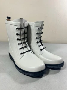 NWT Western Chief women's beige side zip waterproof combat rain boots size 5 - Picture 1 of 3