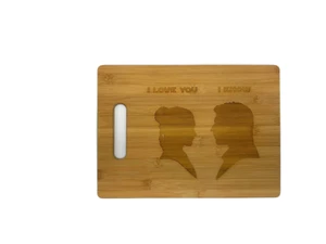 I Love You Know Cutting Board Bamboo Wood Engraved Star Wars Gift Hans Solo Leia - Picture 1 of 1