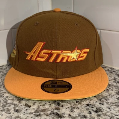 New Era Houston Astros 59FIFTY 50th Anniversary Bourbon Fitted Hat Size 7 1/4 - Image 1 of 4