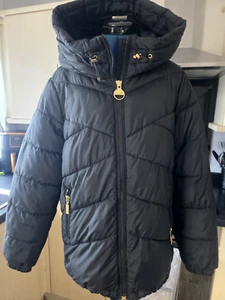 BARBOUR International BROOKLYN FIBREDOWN QUILT BLACK HOODED JACKET UK 8 - Picture 1 of 8