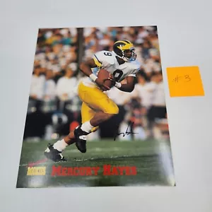 Foto autografiada 8X10 de novatos firma novato Mercury Hayes Michigan - Imagen 1 de 2