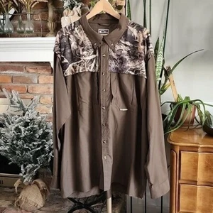 Drake Waterfowl Mens Long Sleeve 2-tone REALTREE MAX-5 Button Down Shirt Sz 2XL - Picture 1 of 14