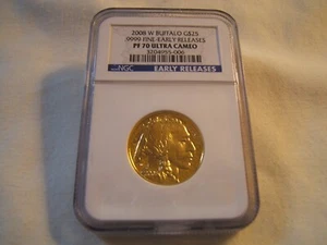 2008 W $25 proof Buffalo gold NGC PF70 Ultra Cameo Early Releases - Picture 1 of 2