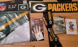 Lot of 5-Green Bay Packers 3x5 Flag-bumper Strip-Nail Tattoos-Lanyard-play cards - Picture 1 of 9