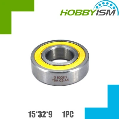 JAULA DE NYLON 15x32 x9 mm híbrida cerámica amarilla S6002 ABEC-5 Foto 1 de 4