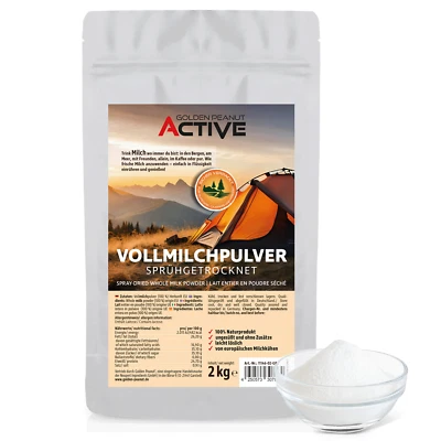 GOLDEN PEANUT ACTIVE Latte intero in polvere spruzzato 2 kg latte secco istantaneo polvere campeggio viaggio