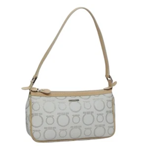 Salvatore Ferragamo Accessory Pouch PVC Leather Gray Auth kk414 - Picture 1 of 21