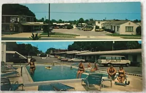 Vtg Bel-Aire Motel Daytona Beach, Florida Postcard 1970’s Bikini Pool Cute! - Picture 1 of 5