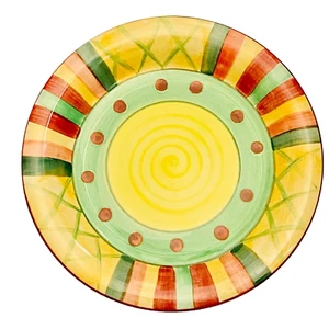 2 small side bread butter PLATES / Emerald Collection / red yellow green / color - Picture 1 of 4