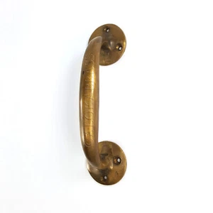 brass large heavy Old Style Oval Door Handle 7 " OLD Vintage Style Solid hollow - Picture 1 of 9