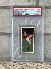 1959 Cadet Sweets 25 Bobby Charlton Manchester United PSA 9 MINT England Cup Win