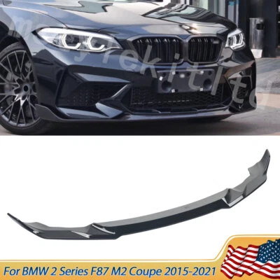 For BMW F87 M2 Competition 19-21 Front Bumper Lip Splitter CS Style Glossy Black Foto 1 de 4