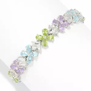 Pulsera de piedras preciosas múltiples Meher's JewelrySilver 7,25" 20,18ctw - Imagen 1 de 3