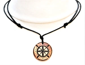 Mens Compass Necklace Travel Pendant Man Hiking Choker Survival Gifts for Scouts - Picture 1 of 6