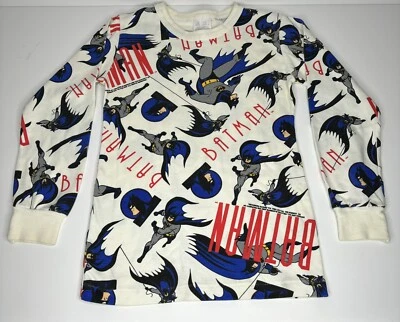 VTG 1992 Batman Long Eddie’s LS Sleep Shirt Boys L 10-12 All Over Print Animated - Image 1 of 4