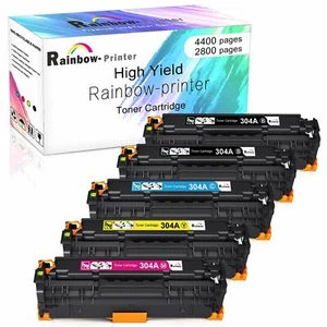 Set colori cartuccia toner 5 pezzi per HP CC530A - CC533A 304A LaserJet CM2320 CP2025 - Foto 1 di 5