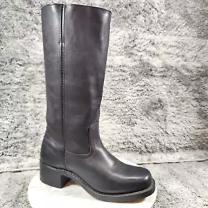 Frye Campus Boots Womens 8 Black Square Toe Chunky - Picture 1 of 10
