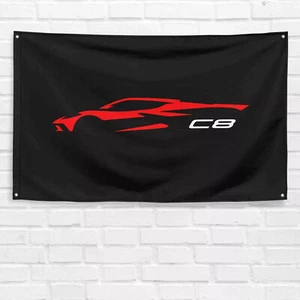 For Chevrolet Corvette C8 Enthusiast 3x5 ft Flag Dad Birthday Gift Banner - Foto 1 di 1