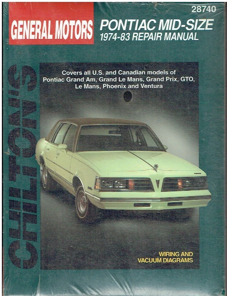 PONTIAC GRAND AM GRAND PRIX GTO LE MANS PHOENIX VENTURA 1974-83 MANUAL DE REPARACIÓN Foto 1 de 1