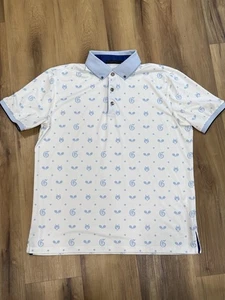 Camisa Polo Greyson Mediana Blanca Golf Rendimiento Elastizada Lobo Tenis Activo Snap - Imagen 1 de 4