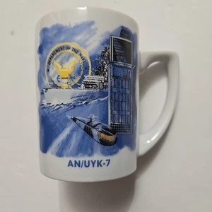 Vintage US Navy Mug Oct 1983 AN/UYK-7 Cup Commemorating Navy Submarine Computer - Picture 1 of 4