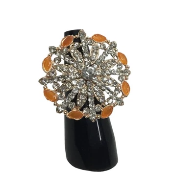 Indian Bridal Bollywood CZ último tono dorado tamaño libre ajustable anillo... - Imagen 1 de 4