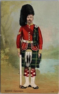Postal de Gran Bretaña "Seaforth Highlander" vintage del ejército británico de la década de 1910 SIN USAR - Imagen 1 de 2