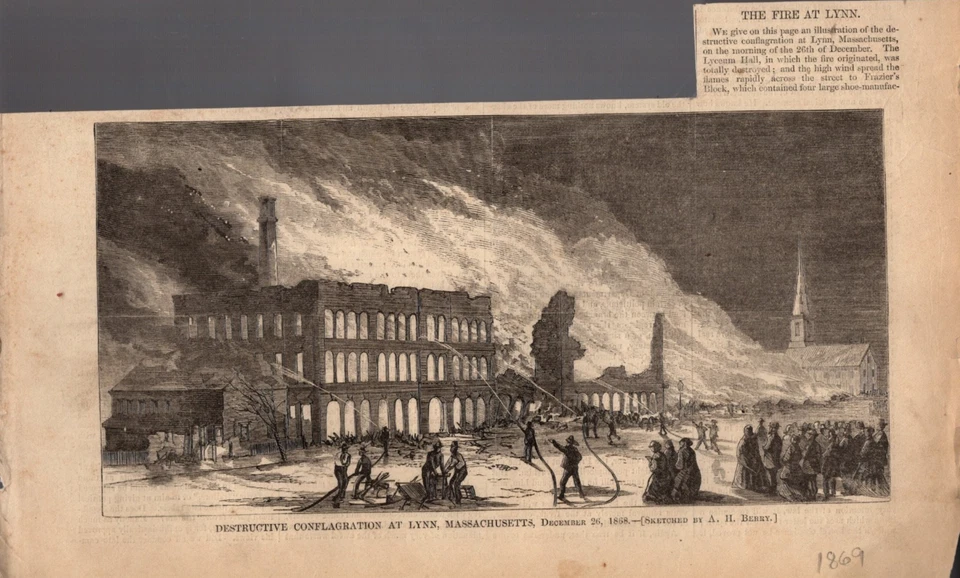 1869 Harper's Weekly - Lynn MA burns - Image 1 of 1