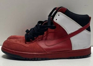 Nike Men Red White High Top Sneakers Men's Size 10 - Picture 1 of 7