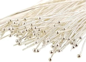 Versilberte Qualität Messing Kugelkopf Pins für Schmuckherstellung, Ohrringe - Hypoal - Bild 1 von 12