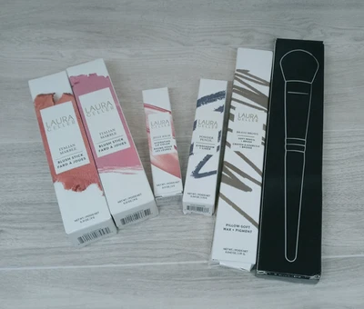 Laura Geller/ Mercier Blush Stick+ Balm+Pencil+Cheek Color Brush | Lot of 6 - Image 1 of 4