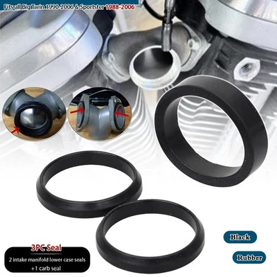 Rubber Intake Manifold Gasket Seal Kit For Harley Electra Glide FLHT Road King - Image 1 of 4