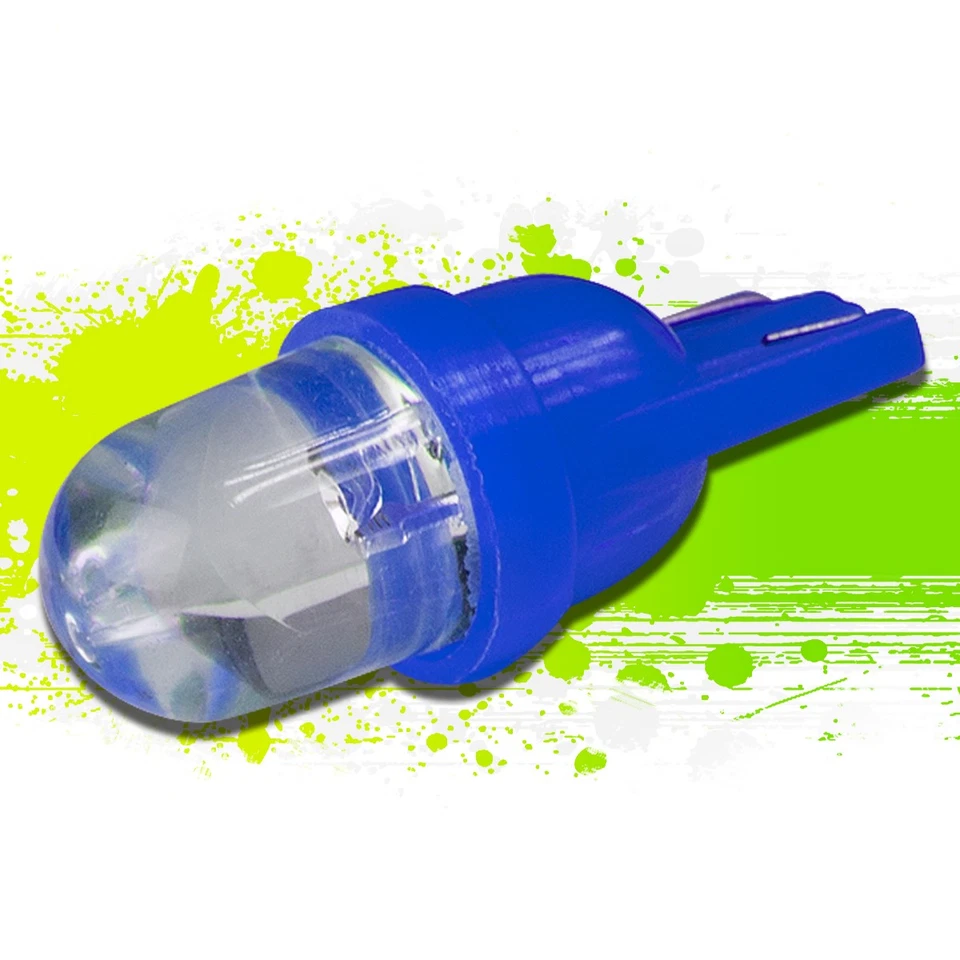 10MM REDONDO LED T10 W5W 194 168 AZUL AUTO INTERIOR DOMO BOMBILLA LÁMPARA ACTUALIZACIÓN Foto 1 de 1