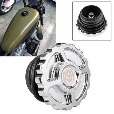 Chrome RSD Vented Fuel Tank Gas Cap For Harley Sportster 1200 Heritage Softail - Изображение 1 из 4
