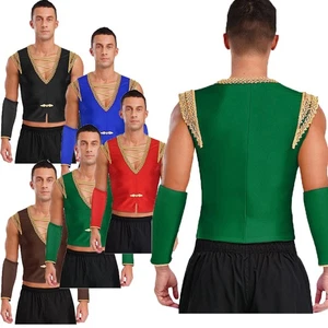 Canottiere uomo gilet palla balletto maniche rimovibili bordo oro cosplay - Foto 1 di 71