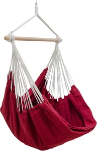XXL Sedia Sospesa Di Tela 185X130Cm Sedile Sospeso Gira 360° Rosso - Foto 1 di 12