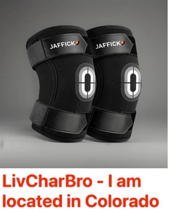 1 Pair 7MM Neoprene Knee Sleeves Double Layer Compression W/Straps LARGE - Picture 1 of 6