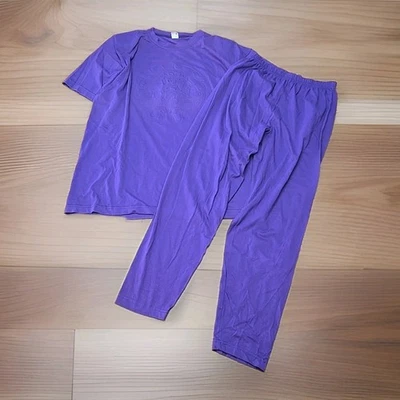 DL2 De Colección Años 90 En Relieve París Camiseta y Leggings Conjunto Talla Púrpura Hecho en EE. UU.  Foto 1 de 4